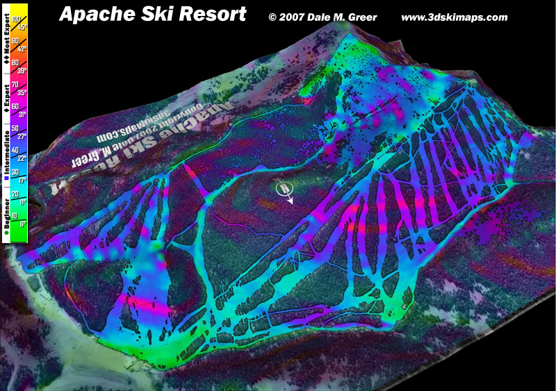 Image of Apache Ski Area : Overview 3d Ski Map
