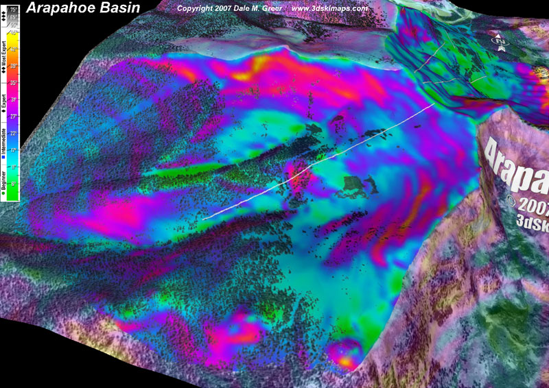 Image of Arapahoe Basin Ski Area : Montezuma Bowl 3d Ski Map