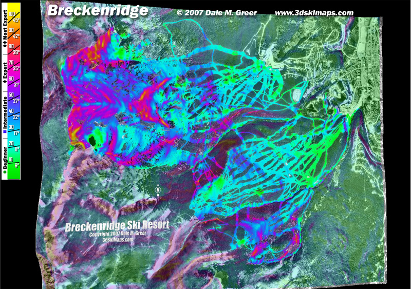 Image of Breckenridge Ski Resort : Overhead 3d Ski Map