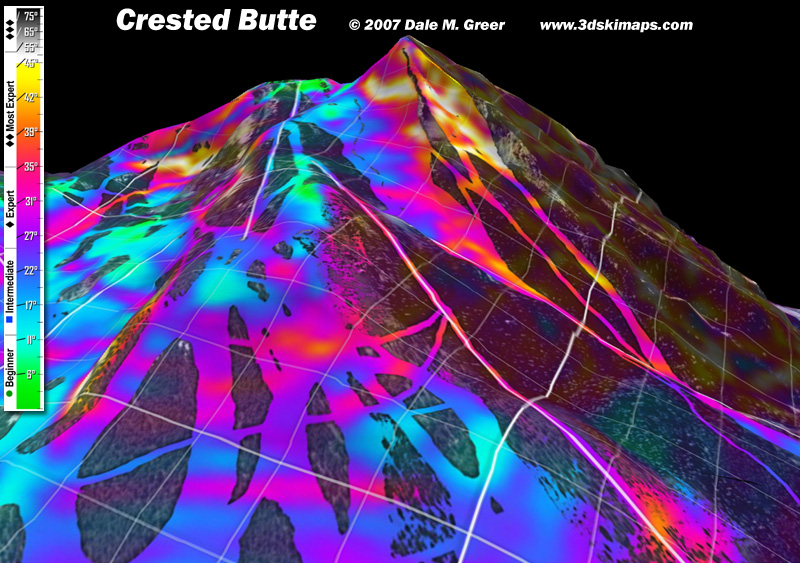 Image of Crested Butte Mountain : Peak 3d Ski Map