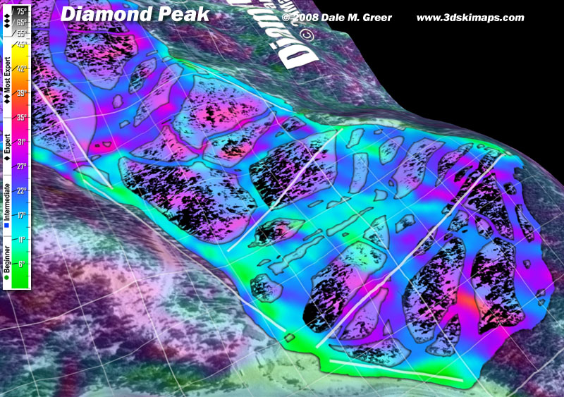 Image of Diamond Peak Ski Resort : Lower Mountain 3d Ski Map
