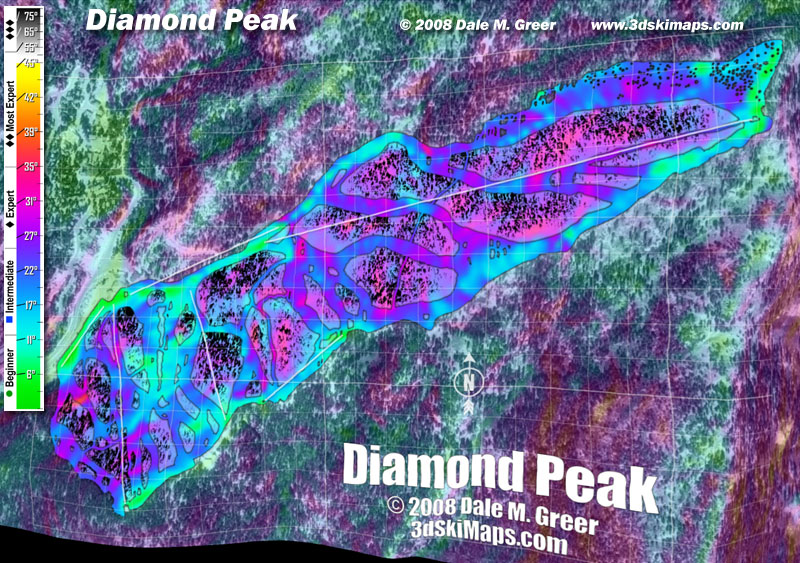 Image of Diamond Peak Ski Resort : Overhead 3d Ski Map