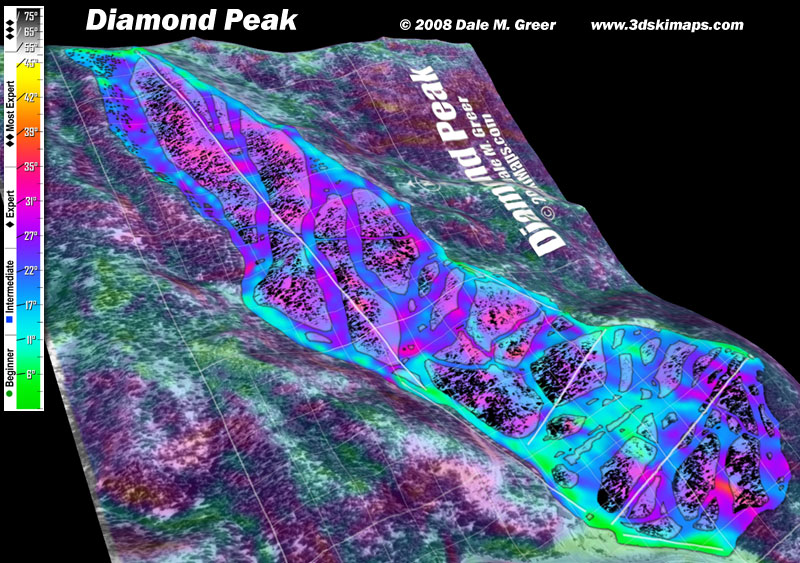 Image of Diamond Peak Ski Resort : Overview 3d Ski Map