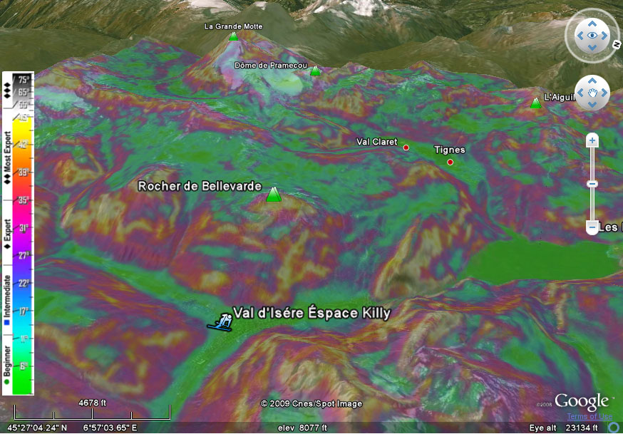 Image of Val d'Is�re �space Killy : Overview 3d Ski Map