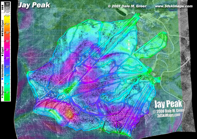 Image of Jay Peak Resort : Overhead 3d Ski Map