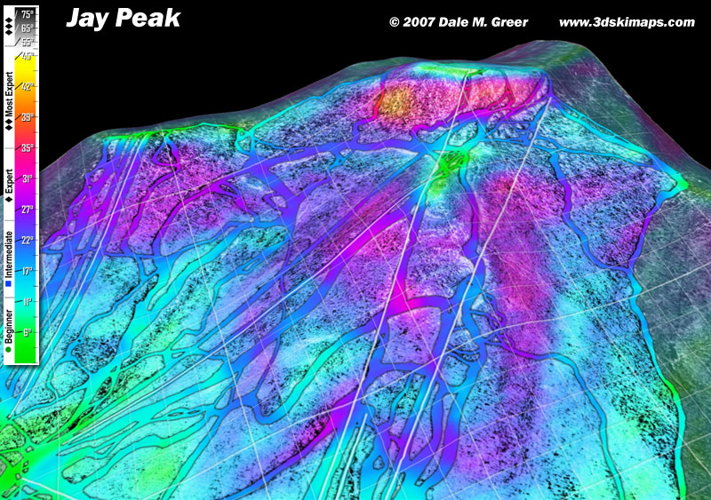 Image of Jay Peak Resort : Upper Mountain 3d Ski Map