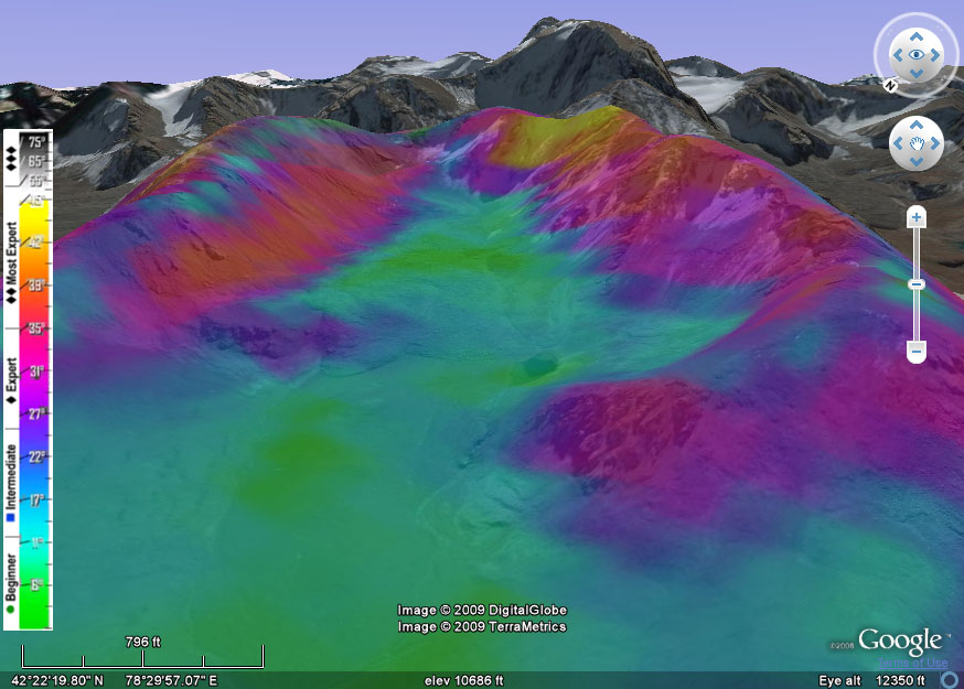 Image of Karakol Ski Base : Karakol Bowl 3d Ski Map