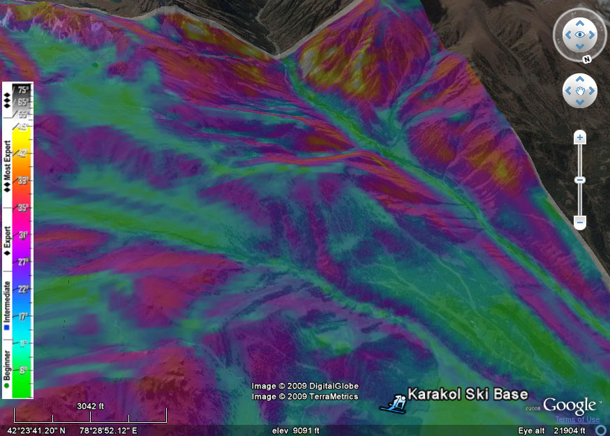 Image of Karakol Ski Base : Overview 3d Ski Map