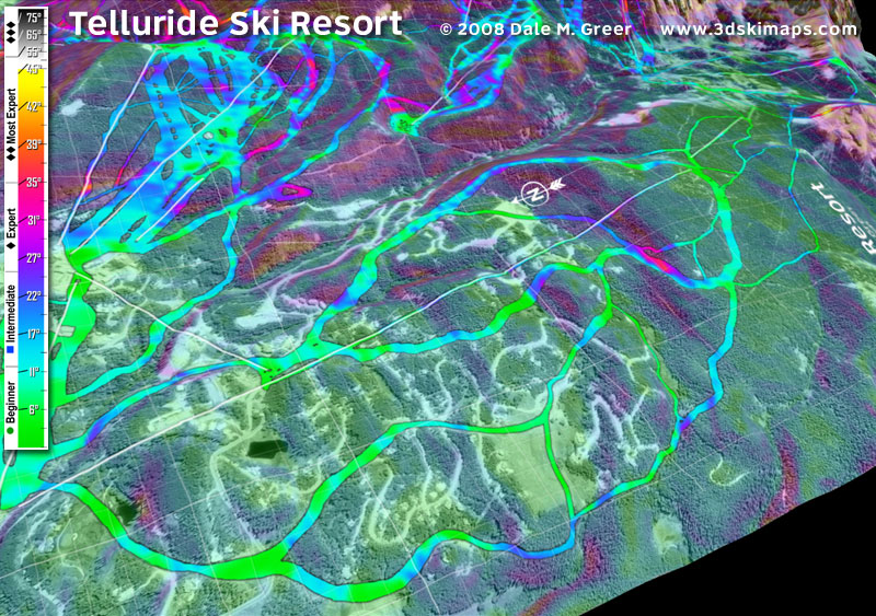 Image of Telluride Ski Resort : Topaten Nordic 3d Ski Map